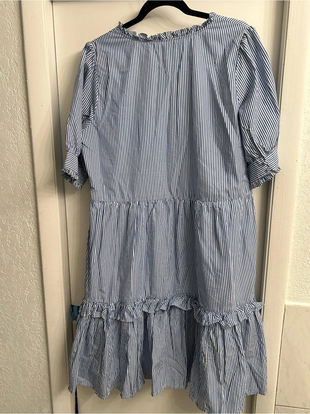 J. Crew Blue and White Striped Casual Button-Down Shirt